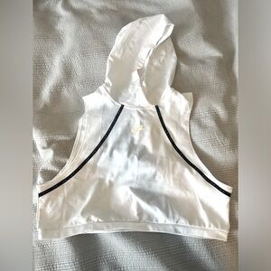 White Nike hooded crop tank top